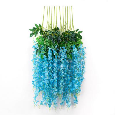 China Hanging Silk Flowers Wedding Eco-Friendly Artificial Wisteria Vine Flores Wisteria Centerpieces Decoration for sale