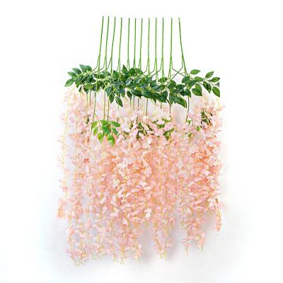 China Eco-Friendly Wholesale Eco-Friendly Arch Fake Wisteria Decorative Silk Flowers Hanging Garland Wisteria Silk Flower 115cm for sale