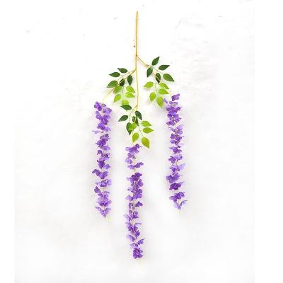 China Eco-friendly Large Artificial Wisteria Flowers Ceiling Thin White Wisteria Flowers Premium Wisteria Flowers for sale