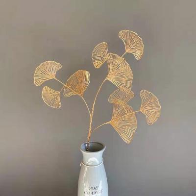 China Wholesale beautiful colorful artificial flower ginkgo leaf gold ginkgo biloba for wedding decoration for sale