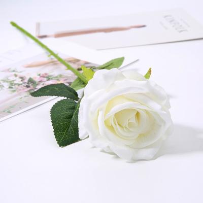 China Silk Rose Bush Rose Flowers Floral Artificial Bridal Wedding Party Garden Rose Bouquet Floral Eco-friendly Decor for sale