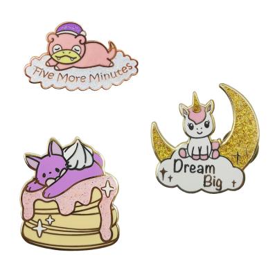 China Customized Lapel Wholesale Europe Enamel Cartoon Pin Badges With Butterfly Clasp for sale