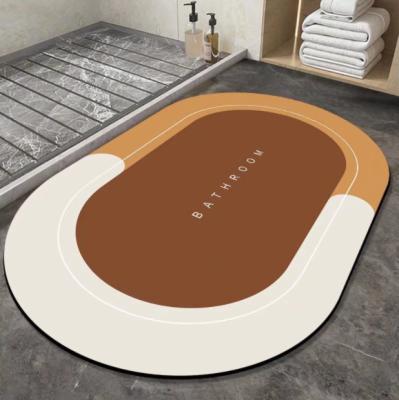 China Bathroom Viable Diatom Water Absorbent Blanket Set Diatom Mud Floor Mat Anti Slip Absorb Diatomite Earth Bath Mat Christmas for sale