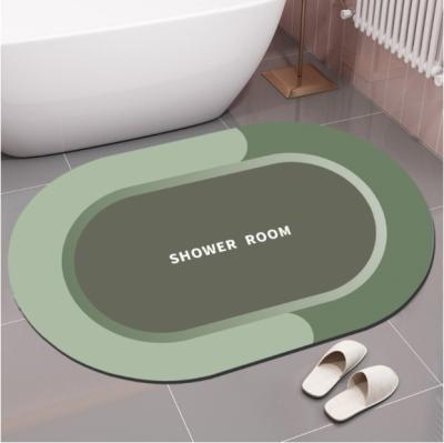 China Bathroom Viable Diatom Water Absorbent Blanket Set Diatom Mud Floor Mat Anti Slip Absorb Diatomite Earth Bath Mat Christmas for sale