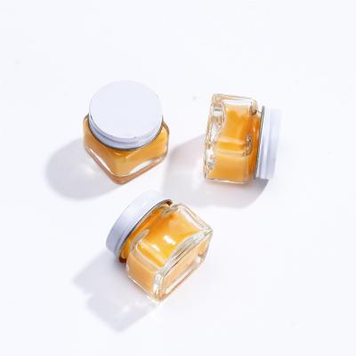 China Vanjoin Square Canned Food Small Canning Glass Mini Airtight Glass Jars Jars 20ml With White Aluminum Lid for sale