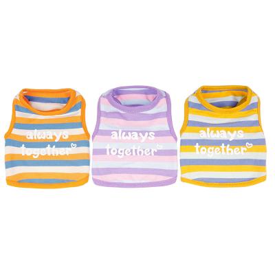 China Stocked Striped Cotton Thin Cool Dog Vest Clothes Spring Summer Luxury Print Shirts T Shirt Pet Clothing For Dog for sale