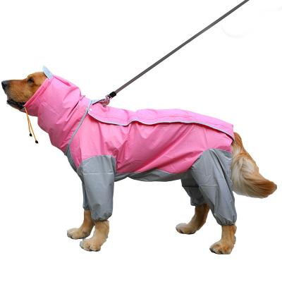 China Stored Large Dog Raincoat Windproof Hooded Quadruped Adjustable Pet Rain Coat Adjustable Dog Clothes Lightweight Rain Jacket for sale