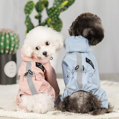 China Wholesale Viable Adjustable Reflective Portable Hooded Quadruped Raincoat RTS Dog Raincoat Clothes Pet Costume for sale