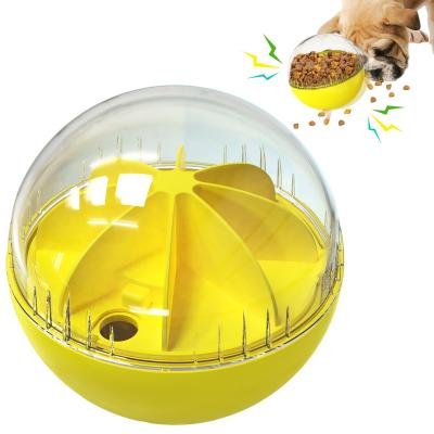 China Stocked Rotating Dispenser Toy Leak Food Ball Dog Toy Balls Factory Wholesale Dog Treat Pet Food for sale