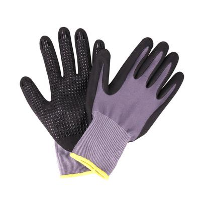 China Best Selling Anti-Slip Nitrile Microfoam Touch Screen Abrasion-Resistant Palm Dipped Nitrile Dots Safety Gloves for sale