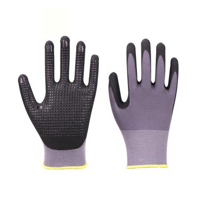 China Factory Price Anti-slip Hot Sales Oil&Alkali Resistant Nitrile Microfoam Nitrile Dots With Spandex Coating Gloves for sale