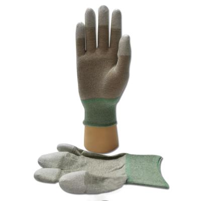 China Factory Price Anti-Static Handcraft Anti-Static 13G PU Fingertip Coated Copper Fiber Safety Work Gloves for sale