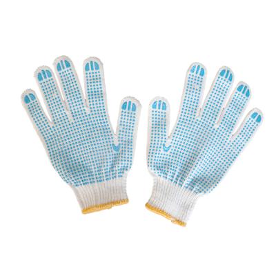 China Abrasion Resistant Abrasion Resistant PVC Twine Knit Cotton Gloves With Blue Multi-stitch Design For Industrial Cooking Grilling Home Tools for sale