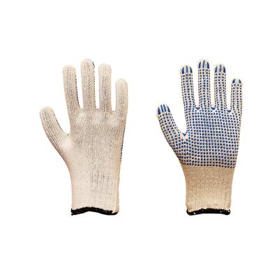 China General Purpose 10 Gauge Bleached And PVC Dotted White Cotton Knitted Gloves Hand Working Gloves for sale