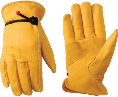 China Durable Anti-impact Leather Work Gloves with Wrist Closure, DIY, Yardwork, Construction, Motorcycle, Medium (Wells Lamont 1132M) for sale