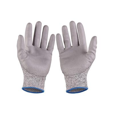 China General Purpose Protective 13 Gauge Anti-Cut HPPE PU Coated Palm Dipped Cut Resistant Safety Work Gloves for sale