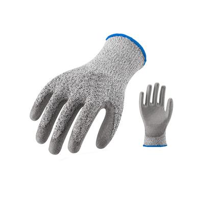 China Protective Hot Sales Level 5 Protection HPPE PU Palm Coated Heavy Duty Safety Cut Out General Purpose Work Gloves for sale