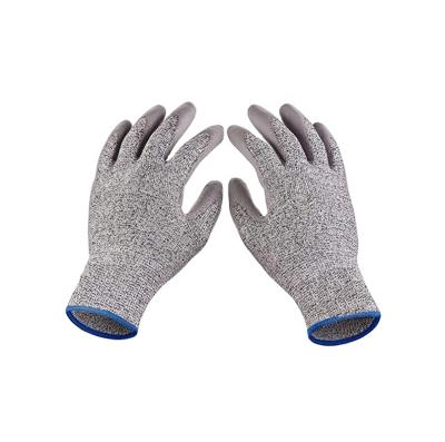 China Protective Professional Manufacturing Cheap Work Safety Coated PU HPPE Gloves, 13 Gauge, Cut Resistant, Abrasion Resistant for sale