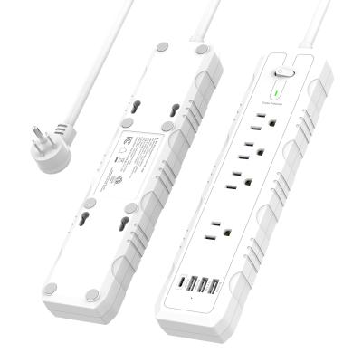 China Durable US Way Charging Outlet Power Strip Extension Cord 4 Outlets Power Strip USB C Ports for sale