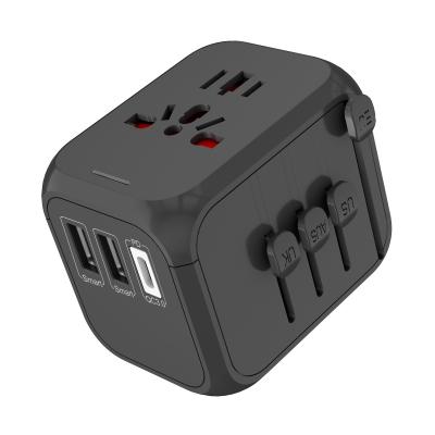 China Travel Overseas Business Gift Made For I0S 18W PD USB-C Fast Charging Travel Power Adapter With US/UK/EU/AUS All In One Plug And Socket For Android from iphone 8/X/11 for sale