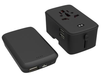 China New Product 2 Portable USB Universal Travel Adapter Wireless Power Bank 5000mah for sale