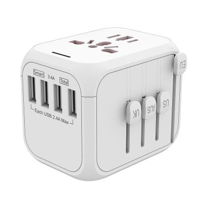 China New Mobile Phone Gifts Electronics Travel Kit Travel Outdoor Universal Adapter Plug With 4 USB Ports for sale