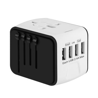 China Fashional Security VIP Electronic Innovative 2021 Anniversary Corporate Gifts Universal USB 4 Travel Plug Adapter for sale