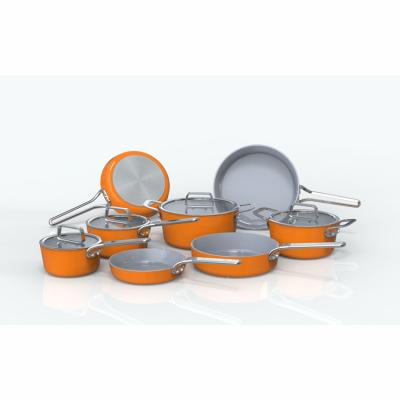 China Axa-Non Sustainable Stick Ceramic Cookware Set Nonstick Sauce Cookware Sets Nonstick Soup and Stock Pots Cookware for sale