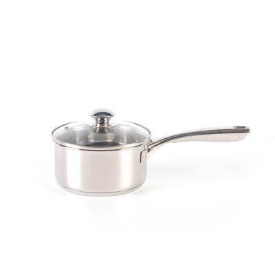 China Minimalist Cookware Set Stainless Steel Mini Saucepan with Glass Lid for sale