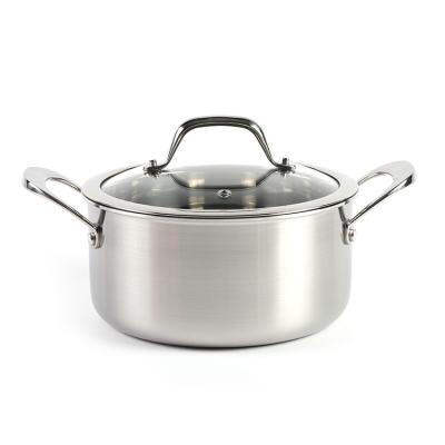 China Sustainable Cookware High Quality Soup Cooking Pot Universal Stainless Steel Casserole With Lid for sale