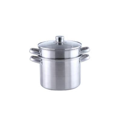 China wholesale viable two layers steamer pot food stainless steel cookware for sale