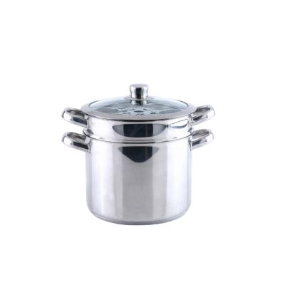 China Sustainable Food Grade Stainless Steel Double Layer Steamer Cooking Pot for sale