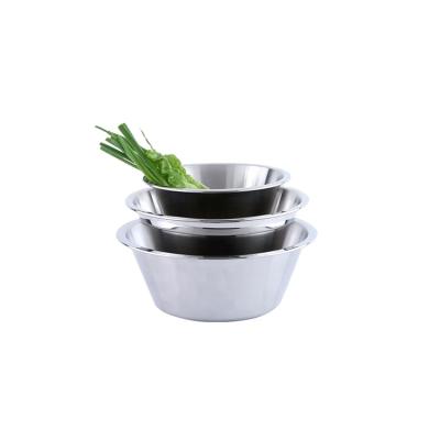 China Newest Sustainable 3 Pcs Wide Edge Stainless Steel Salad Mixing Bowl Set for sale