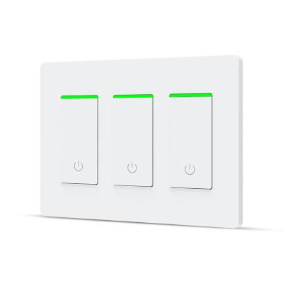 China Smart voice switch Tuya USA smart smart wifi electric wall switches 1 band wifi USA lamp switch for sale