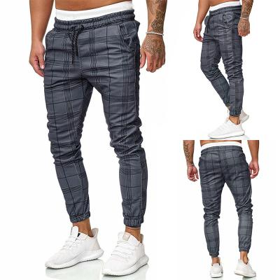 China QUICK DRY Drop Shipping New Pantalones de hombre Slim Fit Plaid Long Plus Size Trousers Jogger Track Pants for sale