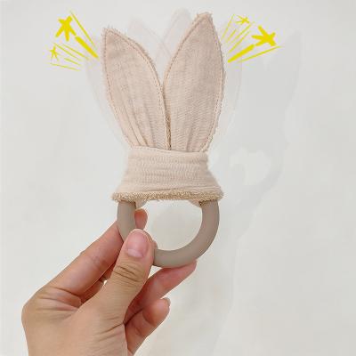 China New Design Wholesale DIY Non-Toxic Cotton Teether Baby Rabbit Teether Toys For Newborn for sale