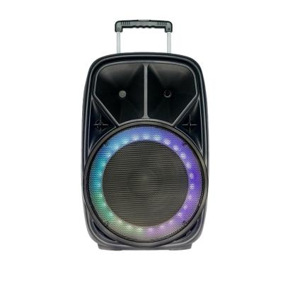 China HF1523C Large Bass 15 Inch Trolley Rechargeable Speaker With LED Light HF1523C for sale