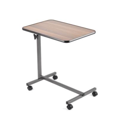 China Adjustable (Height) Bed Over Table Height Adjustable Hospital Bed Side Over Table With Wheels for sale