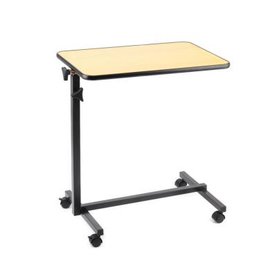 China OverBed (Height) Adjustable Durable Movable Wooden Hospital Furniture Medical Table With Casters for sale