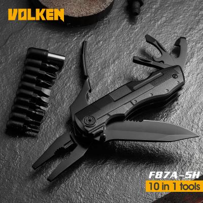 China Multitool Folding Knife with Spring Pliers and Multi Folding Knife Stainless Steel Camping Tool for Outdoor with Screwdriver Bit for sale