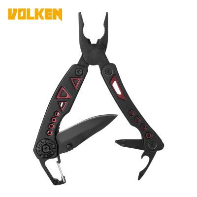 China Multi Fuction Tool Camping Tool Survival Gear Multitool Pliers With Carabiner 8-IN-1 Stainless Steel EDC Tool Folding Multi Knife For Outdoor for sale