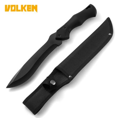 China Blade 3Cr13 Stainless Steel Handle Jungle Survival Non-Slip Rubber Material Knife Black Outdoor Straight Knife Non-variable Long Camping for sale