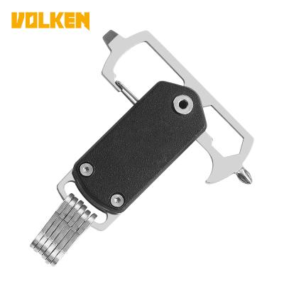 China Multifunctional Key Ring Outdoor Mini Portable Waist Tool Screwdriver Camping EDC Main Instrument Easy Carry Hanging Clasp for sale