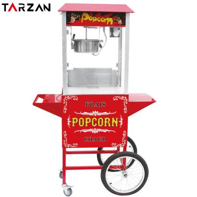 China Easy Move Snacks Factory CE Approved Industrial 8oz Factory Organic Glass Popcorn Electric Commercial Machine With Trolley Canton for sale