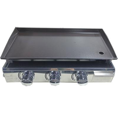 China All Stainless Steel 3 Burner Flat Heavy Duty Outdoor Flat Iron Griddle Outside Gas Griddle for sale