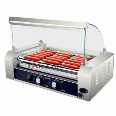 China Hotels Electric Hot Dog Roller Grill Commercial 7 Roller Hot Dog Machine Bugger Sausage Grill Machines Bun Steam Heater for sale