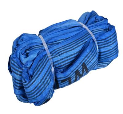 China Lifting Goods Factory Direct Blue Touring Belt Sling 8T 4m Polyester Round Sling for sale