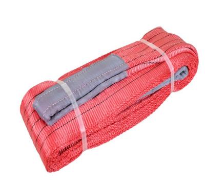 China Manufacturer Wholesale 5T 4m duplex flat red sling lifting goods strap for lifting goods for sale