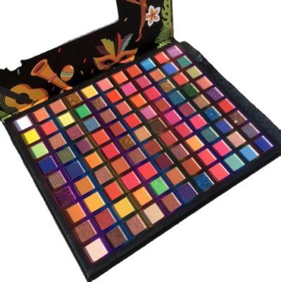 China Recycled Materials Wholesale 99 Colors Bling Shimmer Eyeshadow Private Label Dye Eyeshadow Tray Top for sale