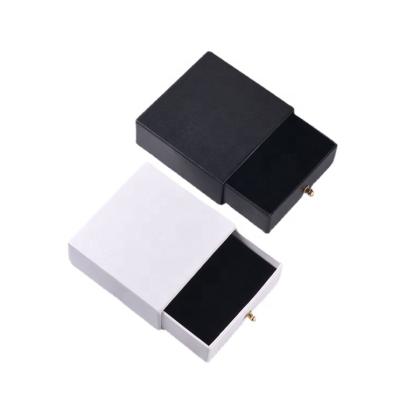 China Custom Recycled Materials Packaging Paper Drawer Box Black Box Ring Necklace Bracelet Special Box for sale